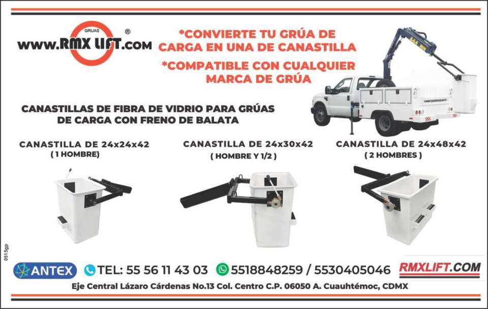 Canastillas de Fibra de vidrio para Gruas de Carga, con freno de balata. Canastillas de 24x24x42 (1 hombre), de 24x30x42 (hombre y 1/2), 24x48x42 (2 hombres). Compatible con cualquier marca de grua. Canastillas de Fibra de vidrio para Gruas de Carga, con freno de balata. Canastillas de 24x24x42 (1 hombre), de 24x30x42 (hombre y 1/2), 24x48x42 (2 hombres). Compatible con cualquier marca de grua.
