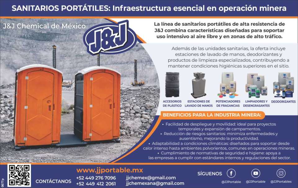 La linea de SANITARIOS PORTATILES de ALTA RESISTENCIA de JyJ combina caracteristicas diseñadas para soportar uso intensivo al aire libre y en zonas de alto trafico para la operacion MINERA. La linea de SANITARIOS PORTATILES de ALTA RESISTENCIA de JyJ combina caracteristicas diseñadas para soportar uso intensivo al aire libre y en zonas de alto trafico para la operacion MINERA.