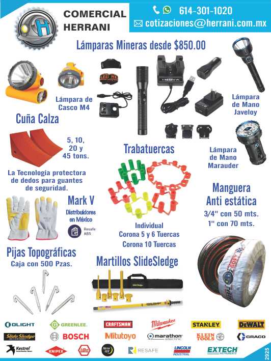 Herramientas y Accesorios para Industria y Mineria. Lamparas, Instrumentacion, Ecologia, Seguridad, Absorbentes de Aceite, Sistema de Seguridad de TRABA TUERCAS. Herramientas y Accesorios para Industria y Mineria. Lamparas, Instrumentacion, Ecologia, Seguridad, Absorbentes de Aceite, Sistema de Seguridad de TRABA TUERCAS.