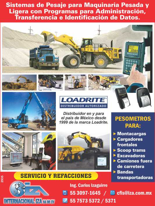 Pesometros para montacargas, cargadores frontales, scoop trams, excavadoras, camiones fuera de carretera, bandas transportadoras. Pesometros para montacargas, cargadores frontales, scoop trams, excavadoras, camiones fuera de carretera, bandas transportadoras.